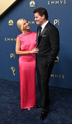 Sarah Michelle Gellar and David Boreanaz arrive for the 78th annual Primetime Emmy Awards at the Peacock Theater in Los Angeles on Monday, September 14, 2026.  LAP20260914840 JohnxMcCoy