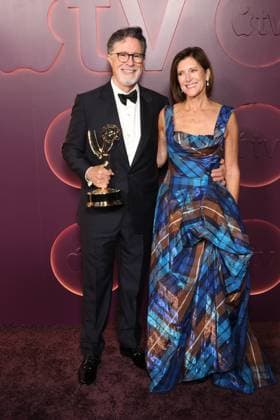 Los Angeles Ca Sept 14: Stephen Colbert & Evelyn McGee Colbert at Apple TV s Primetime Emmy Party Red Carpet held at Nya Studios West on September 14, 2026 . Copyright: xAdMediax xMediaPunchx