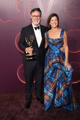 Los Angeles Ca Sept 14: Stephen Colbert & Evelyn McGee Colbert at Apple TV s Primetime Emmy Party Red Carpet held at Nya Studios West on September 14, 2026 . Copyright: xAdMediax xMediaPunchx