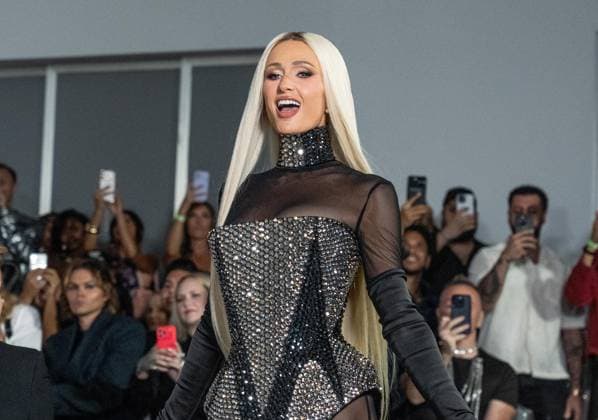 September 14, 2026, Bronx, New York, USA: Paris Hilton walks runway for The Blonds 20th Anniversary by David and Phillipe Blond presented by Motorola Razr Spring Summer 27 fashion show during SS27 FW at Lavan in New York, NY on September 15, 2026. Bronx USA  - ZUMAr339 20260914_znp_r339_151 Copyright: xLevxRadinx