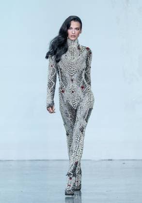 September 14, 2026, Bronx, New York, USA: A model walks runway for The Blonds 20th Anniversary by David and Phillipe Blond presented by Motorola Razr Spring Summer 27 fashion show during SS27 FW at Lavan in New York, NY on September 15, 2026. Bronx USA  - ZUMAr339 20260914_znp_r339_184 Copyright: xLevxRadinx