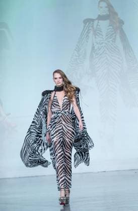 September 14, 2026, Bronx, New York, USA: A model walks runway for The Blonds 20th Anniversary by David and Phillipe Blond presented by Motorola Razr Spring Summer 27 fashion show during SS27 FW at Lavan in New York, NY on September 15, 2026. Bronx USA  - ZUMAr339 20260914_znp_r339_225 Copyright: xLevxRadinx