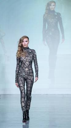 September 14, 2026, Bronx, New York, USA: A model walks runway for The Blonds 20th Anniversary by David and Phillipe Blond presented by Motorola Razr Spring Summer 27 fashion show during SS27 FW at Lavan in New York, NY on September 15, 2026. Bronx USA  - ZUMAr339 20260914_znp_r339_229 Copyright: xLevxRadinx