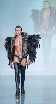 September 14, 2026, Bronx, New York, USA: A model walks runway for The Blonds 20th Anniversary by David and Phillipe Blond presented by Motorola Razr Spring Summer 27 fashion show during SS27 FW at Lavan in New York, NY on September 15, 2026. Bronx USA  - ZUMAr339 20260914_znp_r339_235 Copyright: xLevxRadinx