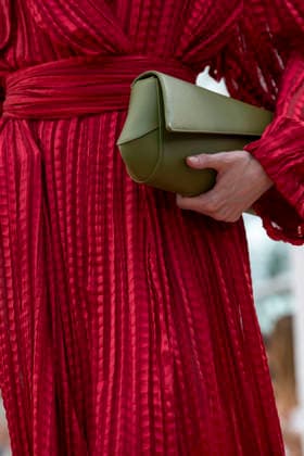 Detail of a bag from Simorra s FOLD IN collection for spring-summer 2027, presented during Mercedes-Benz Fashion Week Madrid. September 14,2026. (202609141423)