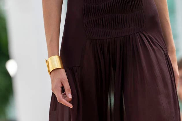 Detail of a bracelet from Simorra s FOLD IN collection for spring-summer 2027, presented during Mercedes-Benz Fashion Week Madrid. September 14,2026. (202609141457)