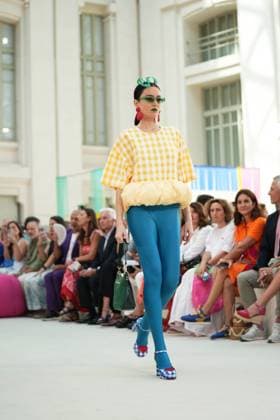 A model wears at collection runway a creation from Agatha Ruiz de la Prada during Pasarela Cibeles Mercedes-Benz Fashion Week Madrid 2026 in Madrid, on Tuesday , 15 September 2026. Cordon Press 