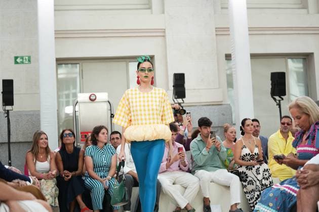 A model wears at collection runway a creation from Agatha Ruiz de la Prada during Pasarela Cibeles Mercedes-Benz Fashion Week Madrid 2026 in Madrid, on Tuesday , 15 September 2026. Cordon Press 