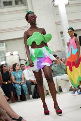 A model wears at collection runway a creation from Agatha Ruiz de la Prada during Pasarela Cibeles Mercedes-Benz Fashion Week Madrid 2026 in Madrid, on Tuesday , 15 September 2026. Cordon Press 