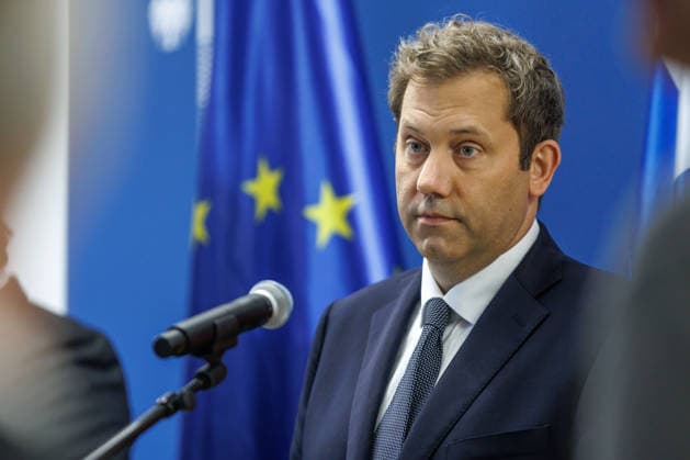 Lars Klingbeil (SPD), Bundesfinanzminister bei einem Pressestatement mit dem Praesidenten der Eurogruppe Kyriakos Pierrakakis Lars Klingbeil (SPD), Bundesfinanzminister bei einem Pressestatement mit dem Praesidenten der Eurogruppe Kyriakos Pierrakakis im Finanzministerium am 15.09.2026 in Berlin. Berlin Berlin Deutschland Finanzministerium