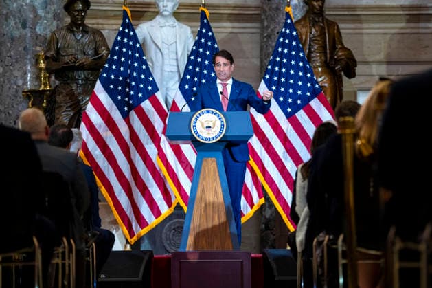 Former Rep. Garret Graves, R-LA, speaks at the unveiling ceremony for former Speaker of the House Kevin McCarthy s official portrait at the U.S. Capitol in Washington, DC on Tuesday, September 15, 2026. McCarthy served as the 55th Speaker of the U.S. House of Representatives in 2023 and served California s 23rd Congressional District from 2007 to 2023.  WAP20260915396 BONNIExCASH
