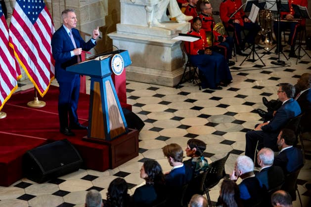 Former Speaker of the House Kevin McCarthy speaks at the unveiling ceremony for his official portrait at the U.S. Capitol in Washington, DC on Tuesday, September 15, 2026. McCarthy served as the 55th Speaker of the U.S. House of Representatives in 2023 and served California s 23rd Congressional District from 2007 to 2023.  WAP20260915406 BONNIExCASH