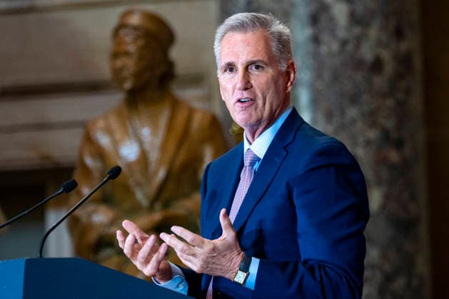 Former Speaker of the House Kevin McCarthy speaks at the unveiling ceremony for his official portrait at the U.S. Capitol in Washington, DC on Tuesday, September 15, 2026. McCarthy served as the 55th Speaker of the U.S. House of Representatives in 2023 and served California s 23rd Congressional District from 2007 to 2023.  WAP20260915408 BONNIExCASH