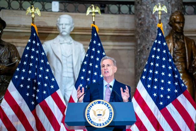 Former Speaker of the House Kevin McCarthy speaks at the unveiling ceremony for his official portrait at the U.S. Capitol in Washington, DC on Tuesday, September 15, 2026. McCarthy served as the 55th Speaker of the U.S. House of Representatives in 2023 and served California s 23rd Congressional District from 2007 to 2023.  WAP20260915416 BONNIExCASH