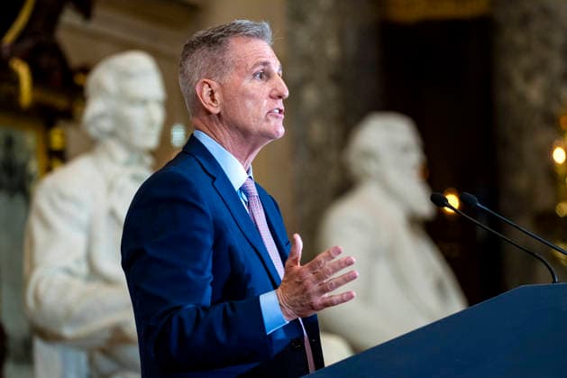 Former Speaker of the House Kevin McCarthy speaks at the unveiling ceremony for his official portrait at the U.S. Capitol in Washington, DC on Tuesday, September 15, 2026. McCarthy served as the 55th Speaker of the U.S. House of Representatives in 2023 and served California s 23rd Congressional District from 2007 to 2023.  WAP20260915417 BONNIExCASH
