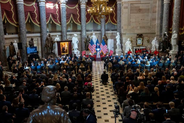 Former Speaker of the House Kevin McCarthy speaks at the unveiling ceremony for his official portrait at the U.S. Capitol in Washington, DC on Tuesday, September 15, 2026. McCarthy served as the 55th Speaker of the U.S. House of Representatives in 2023 and served California s 23rd Congressional District from 2007 to 2023.  WAP20260915404 BONNIExCASH