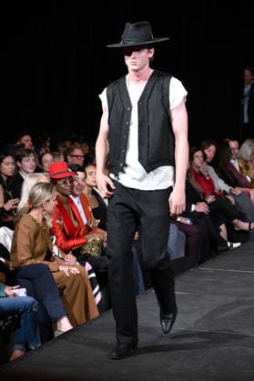 NEW YORK, NY- SEPTEMBER 15: DSTN Model at the Vanderbilt & Seewald Global Studio Fashion Show at Grand Central Terminal-Vanderbilt Hall on September 15, 2026 in New York City. Copyright: xmpi099 MediaPunchx