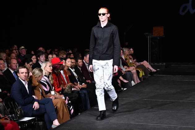 NEW YORK, NY- SEPTEMBER 15: DSTN Model at the Vanderbilt & Seewald Global Studio Fashion Show at Grand Central Terminal-Vanderbilt Hall on September 15, 2026 in New York City. Copyright: xmpi099 MediaPunchx