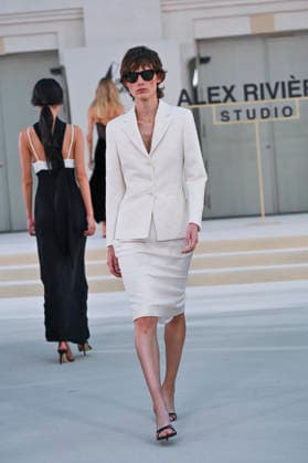September 15, 2026, Madrid, Spain: A model parades with Alex Riviere design during Mercedes Benz Fashion Week Madrid Cibeles Palace in Madrid, 15 February of 2026 Spain Madrid Spain - ZUMAs197 20260915_aaa_s197_373 Copyright: xAtilanoxGarciax