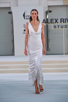 September 15, 2026, Madrid, Spain: A model parades with Alex Riviere design during Mercedes Benz Fashion Week Madrid Cibeles Palace in Madrid, 15 February of 2026 Spain Madrid Spain - ZUMAs197 20260915_aaa_s197_375 Copyright: xAtilanoxGarciax
