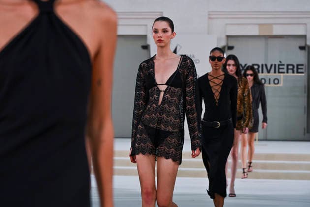 September 15, 2026, Madrid, Spain: A model parades with Alex Riviere design during Mercedes Benz Fashion Week Madrid Cibeles Palace in Madrid, 15 February of 2026 Spain Madrid Spain - ZUMAs197 20260915_aaa_s197_378 Copyright: xAtilanoxGarciax
