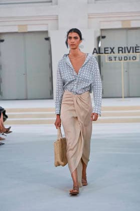 September 15, 2026, Madrid, Spain: A model parades with Alex Riviere design during Mercedes Benz Fashion Week Madrid Cibeles Palace in Madrid, 15 February of 2026 Spain Madrid Spain - ZUMAs197 20260915_aaa_s197_390 Copyright: xAtilanoxGarciax