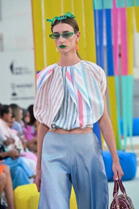 September 15, 2026, Madrid, Spain: A model parades with Agatha Ruiz de la Prada design during Mercedes Benz Fashion Week Madrid Cibeles Palace in Madrid, 15 February of 2026 Spain Madrid Spain - ZUMAs197 20260915_aaa_s197_464 Copyright: xAtilanoxGarciax