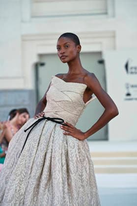 September 15, 2026, Madrid, Spain: A model parades with Hannibal Laguna design during Mercedes Benz Fashion Week Madrid Cibeles Palace in Madrid, 15 February of 2026 Spain Madrid Spain - ZUMAs197 20260915_aaa_s197_557 Copyright: xAtilanoxGarciax