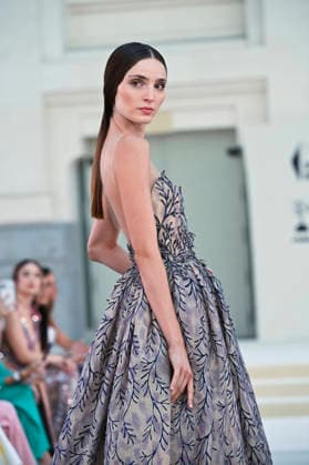 September 15, 2026, Madrid, Spain: A model parades with Hannibal Laguna design during Mercedes Benz Fashion Week Madrid Cibeles Palace in Madrid, 15 February of 2026 Spain Madrid Spain - ZUMAs197 20260915_aaa_s197_582 Copyright: xAtilanoxGarciax
