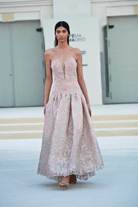 September 15, 2026, Madrid, Spain: A model parades with Hannibal Laguna design during Mercedes Benz Fashion Week Madrid Cibeles Palace in Madrid, 15 February of 2026 Spain Madrid Spain - ZUMAs197 20260915_aaa_s197_583 Copyright: xAtilanoxGarciax