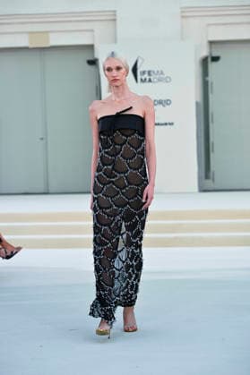 September 15, 2026, Madrid, Spain: A model parades with Hannibal Laguna design during Mercedes Benz Fashion Week Madrid Cibeles Palace in Madrid, 15 February of 2026 Spain Madrid Spain - ZUMAs197 20260915_aaa_s197_612 Copyright: xAtilanoxGarciax