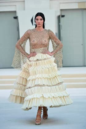 September 15, 2026, Madrid, Spain: A model parades with Hannibal Laguna design during Mercedes Benz Fashion Week Madrid Cibeles Palace in Madrid, 15 February of 2026 Spain Madrid Spain - ZUMAs197 20260915_aaa_s197_636 Copyright: xAtilanoxGarciax