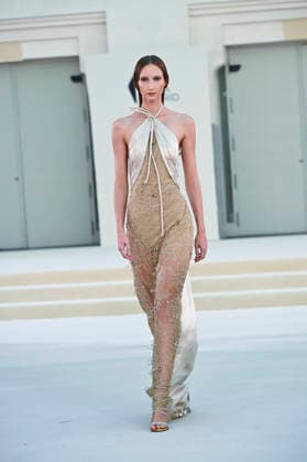 September 15, 2026, Madrid, Spain: A model parades with Hannibal Laguna design during Mercedes Benz Fashion Week Madrid Cibeles Palace in Madrid, 15 February of 2026 Spain Madrid Spain - ZUMAs197 20260915_aaa_s197_642 Copyright: xAtilanoxGarciax