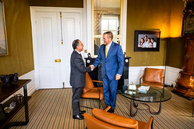 16-09-2026 Palace King Willem-Alexander during a meeting with Mauritsz de Kort, the Governor of Curacao, at Palace Huis ten Bosch in The Hague. Â  Copyright: xPPEx