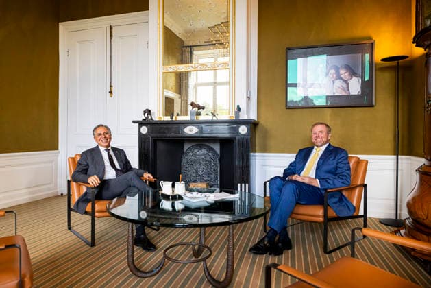 16-09-2026 Palace King Willem-Alexander during a meeting with Mauritsz de Kort, the Governor of Curacao, at Palace Huis ten Bosch in The Hague. Â  Copyright: xPPEx