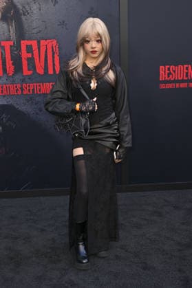 Rickael bei der Weltpremiere des Kinofilms Resident Evil im United Theater on Broadway. Los Angeles, 15.09.2026