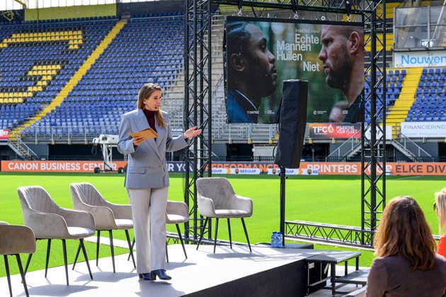 16-09-2026 Breda Queen Maxima attended the documentary Echte Mannen Huilen Niet (Real Men Don t Cry), organized by the Cinetree Foundation at the NAC Breda stadium. Â  Copyright: xPPEx