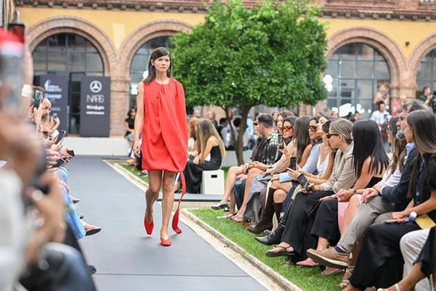 September 16, 2026, Madrid, Spain: A model parades with Baro Lucas design during the Mercedes Benz Fashion Week Madrid at Cibeles Palace in Madrid. Madrid Spain  - ZUMAs197 20260916_aaa_s197_244 Copyright: xAtilanoxGarciax