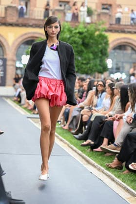 September 16, 2026, Madrid, Spain: A model parades with Baro Lucas design during the Mercedes Benz Fashion Week Madrid at Cibeles Palace in Madrid. Madrid Spain  - ZUMAs197 20260916_aaa_s197_248 Copyright: xAtilanoxGarciax