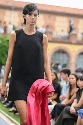 September 16, 2026, Madrid, Spain: A model parades with Baro Lucas design during the Mercedes Benz Fashion Week Madrid at Cibeles Palace in Madrid. Madrid Spain  - ZUMAs197 20260916_aaa_s197_264 Copyright: xAtilanoxGarciax