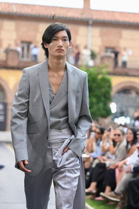 September 16, 2026, Madrid, Spain: A model parades with Baro Lucas design during the Mercedes Benz Fashion Week Madrid at Cibeles Palace in Madrid. Madrid Spain  - ZUMAs197 20260916_aaa_s197_275 Copyright: xAtilanoxGarciax