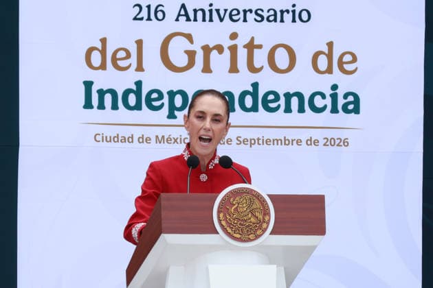 Military Parade Held to Mark Mexico s Independence in Mexico City MEXICO CITY, MEXICO - SEPTEMBER 16: Mexican President Claudia Sheinbaum speaks ahead of a military parade marking the 216th anniversary of Mexico s Independence, at the Zocalo square, in Mexico City, Mexico on September 16, 2026. Daniel Cardenas Anadolu Mexico City Mexico. Editorial use only. Please get in touch for any other usage.  Copyright: x2026xAnadoluxDanielxCardenasx