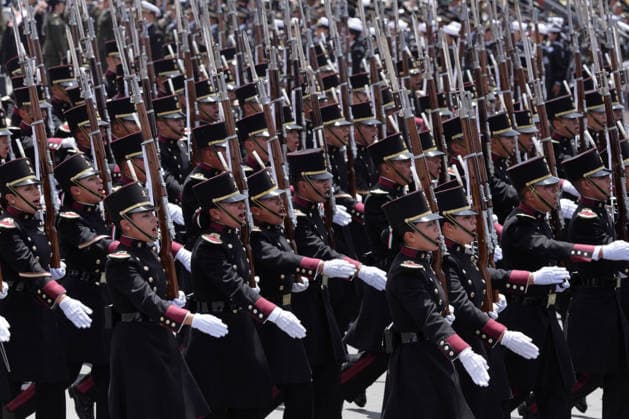 September 16, 2026, Mexico City, Mexico: Mexican President CLAUDIA SHEINBAUM PARDO led the Civic-Military Parade marking the 216th anniversary of the beginning of Mexicos Independence, which started at the Zocalo and traveled along Paseo de la Reforma to Campo Marte in Mexico City. The Armed Forces displayed military equipment and technology, including tactical drones and the Xolotl robot, designed to handle situations involving explosive devices. She was accompanied by Defense Secretary GENERAL RICARDO TREVILLA TREJO and Navy Secretary Admiral RAYMUNDO PEDRO MORALES ANGELES. Mexico City Mexico  - ZUMAl178 20260916_znp_l178_002 Copyright: xCristianxLeyvax