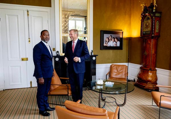 17-09-2026 Palace King Willem-Alexander during a meeting with J. Alfonso Boekhoudt, the Governor of Aruba, and His Excellency Ajamu Baly, the Governor of Sint Maarten., at palace Huis ten Bosch in The Hague. Â  Copyright: xPPEx