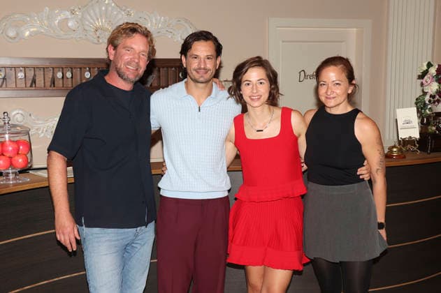 Peter Proske-Clayton, Jaime Krsto Ferkic, Pippa Fee Rupperti und Corinna Prinz beim Fototermin am Set der ARD-TV-Serie Sturm der Liebe im Studio 4 5 der Bavaria-Film. Grünwald, 16.09.2026