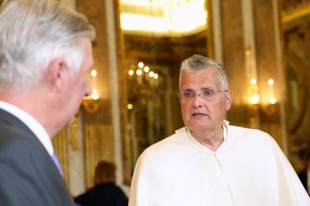 King Philippe of Belgium receives BeHeroes BRUSSELS, BELGIUM - SEPTEMBER 17 : King Philippe of Belgium receives Pater Karel Stautemans and Karine Vanommeslaeghe from the BeHeroes initiative at the Royal Palace pictured on September 17, 2026 in Brussels, Belgium, 17 09 2026 Brussels Belgium  Copyright: xXpix