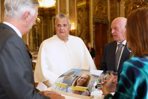 King Philippe of Belgium receives BeHeroes BRUSSELS, BELGIUM - SEPTEMBER 17 : King Philippe of Belgium receives Pater Karel Stautemans and Karine Vanommeslaeghe from the BeHeroes initiative at the Royal Palace pictured on September 17, 2026 in Brussels, Belgium, 17 09 2026 Brussels Belgium  Copyright: xXpix