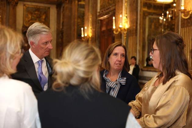 King Philippe of Belgium receives BeHeroes BRUSSELS, BELGIUM - SEPTEMBER 17 : King Philippe of Belgium receives Saskia Benus and Lies Gielis from the BeHeroes initiative at the Royal Palace pictured on September 17, 2026 in Brussels, Belgium, 17 09 2026 Brussels Belgium  Copyright: xXpix
