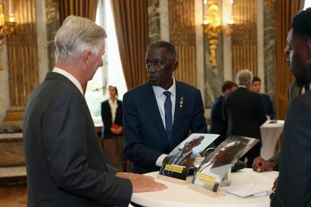 King Philippe of Belgium receives BeHeroes BRUSSELS, BELGIUM - SEPTEMBER 17 : King Philippe of Belgium receives Mahamat Haroun from the BeHeroes initiative at the Royal Palace pictured on September 17, 2026 in Brussels, Belgium, 17 09 2026 Brussels Belgium  Copyright: xXpix