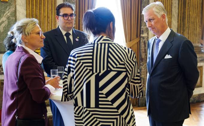 BeHeroes Burak Koylu and King Philippe - Filip of Belgium pictured during a royal audience of the Be Heroes with the King, in Brussels, Thursday 17 September 2026. Be Heroes is an initiative that honors Belgians who selflessly go out of their way to help others. These everyday heroes were nominated by someone close to them via the online BEHEROES platform.  BENOITxDOPPAGNE 186762953